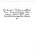 Glo-Bus 2017 - AC Camera and UAV Drone - Business Strategy - Quiz 2 Answers - P1 SOLUTION 100% CORRECT GUARANTEE GRADE A+