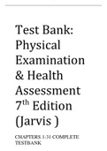 9780323510806 Test Bank: Physical Examination & Health Assessment 7th Edition Jarvis 