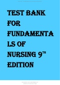Test Bank. Fundamentals of Nursing 9th Edition by Taylor, Lynn, Bartlett