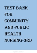 Community and Public Health Nursing 3rd Edition DeMarco Walsh Test Bank. 