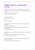 CPNRE chapter 6 - mental health nursing Questions and Answers well Explained Latest 2024&sol;2025 Update 100&percnt; Correct&period;
