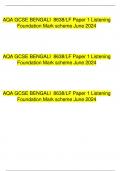 AQA GCSE BENGALI 8638&sol;LF Paper 1 Listening  Foundation Mark scheme June 2024