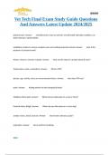 Vet Tech Final Exam Study Guide Questions And Answers Latest Update 2024&sol;2025