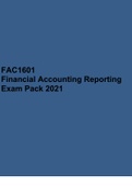 FAC1601 Financial Accounting Reporting Exam Pack 2021