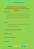 Dimensions of nursing Exam 2  Rasmussen Questions & 100&percnt; Correct  Answers