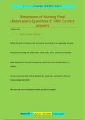 Dimensions of Nursing Final  &lpar;Rasmussen&rpar; Questions & 100&percnt; Correct  Answers
