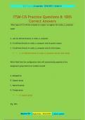 ITSM CIS Practice Questions & 100&percnt;  Correct Answers