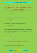 NJ BOATING EXAM Questions & 100&percnt; Correct Answers