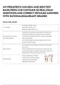 ATI PEDIATRICS CMS 2024 AND 2023 TEST BANK&sol;PEDS CMS CONTAINS 50 REAL EXAM QUESTIONS AND CORRECT DETAILED ANSWERS WITH RATIONALES&vert;ALREADY GRADED