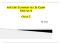 Class 2 - Article Summaries and Case analysis