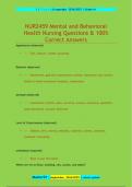 NUR2459 Mental Health Questions & 100&percnt; Correct Answers