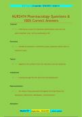 NUR2474 Pharmacology Questions &  100&percnt; Correct Answers