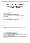 ONTARIO AUTO EXAM &lpar;RIBO&rpar; UPDATED Exam Questions and  CORRECT Answers