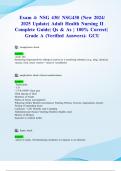 Exam 4&colon; NSG 430&sol; NSG430 &lpar;New 2024&sol; 2025 Update&rpar; Adult Health Nursing II Complete Guide&vert; Qs & As &vert; 100&percnt; Correct&vert; Grade A &lpar;Verified Answers&rpar;- GCU