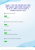 Exam 1&colon; NSG 430&sol; NSG430 &lpar;New 2024&sol; 2025 Update&rpar; Adult Health Nursing II &vert; Qs & As &vert; 100&percnt; Correct&vert; Grade A &lpar;Verified Answers&rpar;- GCU