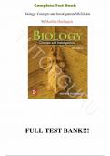 Test Bank - for Biology  Concepts and Investigations 5th Edition by Mari&euml;lle Hoefnagels&comma; All Chapters &vert; Complete Guide A&plus;