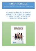 STUDY MANUAL CHAPTER 5:  MISCELLANEOUS TORTS AFFECTING BUSINESS- MANAGING THE LAW: LEGAL ASPECTS OF DOING BUSINESS 5TH EDITION BY MITCHELL MCINNES