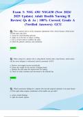 Exam 3&colon; NSG 430&sol; NSG430 &lpar;New 2024&sol; 2025 Update&rpar; Adult Health Nursing II Review&vert; Qs & As &vert; 100&percnt; Correct&vert; Grade A &lpar;Verified Answers&rpar;- GCU