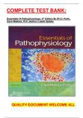 COMPLETE TEST BANK&colon;   Essentials Of Pathophysiology&comma; 4th Edition By Ph&period;D&period; Porth&comma; Carol Mattson&comma; R&period;N&period; &lpar;Author&rpar; Latest Update&period;