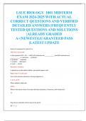 LSUE BIOLOGY 1001 MIDTERM  EXAM 2024-2025 WITH ACTUAL  CORRECT QUESTIONS AND VERIFIED  DETAILED ANSWERS &vert;FREQUENTLY  TESTED QUESTIONS AND SOLUTIONS  &vert;ALREADY GRADED  A&plus;&vert;NEWEST&vert;GUARANTEED PASS  &vert;LATEST UPDATE