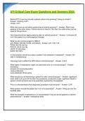 ATI Critical Care Exam Questions and Answers 2024&period; 