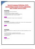 Speech Language Pathology &lpar;SLP&rpar; Jurisprudence Exam Version 1 Questions and Verified Answers 2025&period;