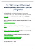 A & P 2 &vert; Anatomy and Physiology II Exam &vert; Questions and Answers Rated A&plus; &vert; Straighterline
