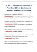 A & P 2 &vert; Anatomy and Physiology II Final Exam &vert; Study Questions and Answers Rated A&plus; &vert; Straighterline