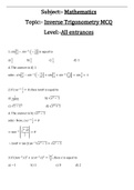 Exam (elaborations) Inverse trigonometry 