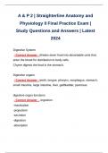 A & P 2 &vert; Straighterline Anatomy and Physiology II Final Practice Exam &vert; Study Questions and Answers &vert; Latest 2024 