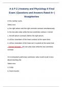 A & P 2 &vert; Anatomy and Physiology II Final Exam &vert; Questions and Answers Rated A&plus; &vert; Straighterline 