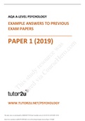 AQA A-LEVEL PSYCHOLOGY EXAMPLE ANSWERS TO PREVIOUS EXAM PAPERS _ PAPER 1 (2019)