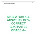 NR 302 RUA ALL ANSWERS 100% CORRECT GUARANTEE GRADE A+