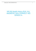 NR 302 Health History RUA  ALL  ANSWERS 100% CORRECT AID GRADE A+