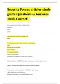 Security Forces articles study guide Questions & Answers 100&percnt; Correct&excl;&excl;