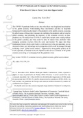 The COVID19 Pandemic and Its Impact on the Global Economy WELL RESEARCHED ESSAY AND 100&percnt; SCORE
