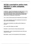 SCCJA cumulative police test &lpar;BLOCK 1&rpar; with complete solutions