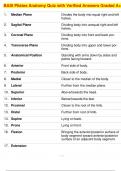 BASI Pilates Anatomy Quiz with Verified Answers Graded A&plus;