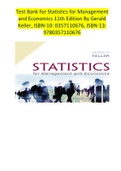 Test Bank for Statistics for Management and Economics By 11th Edition By Keller