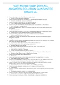 VATI Mental Health 2019 ALL ANSWERS SOLUTION GUARANTEE GRADE A&plus;