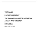 TEST BANK PATHOPHYSIOLOGY THE BIOLOGIC BASIS FOR DISEASE IN ADULTS AND CHILDREN 8th Edition[all chapters]