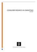 Comprehensible Summary of Consumer Research in Marketing (6314M0373Y) - Master Business Administration 2021