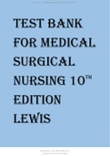 TEST BANK FOR MEDICAL SURGICAL NURSING 1OTH EDITION LEWIS