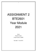 BTE2601 Assignment 2 88% 