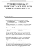 PATHOPHYSIOLOGY 8TH EDITION MCCANCE TEST BANK CHAPTER 1-50 GRADED A&plus;
