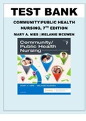 TEST BANK FOR COMMUNITY AND PUBLIC HEALTH NURSING: 1.COMMUNITY-PUBLIC HEALTH NURSING, 7TH EDITION BY MARY A. NIES TEST BANK  2.COMMUNITY AND PUBLIC HEALTH NURSING Evidence for Practice 3RD EDITION BY ROSANNA DEMARCO & JUDITH HEALEY-WALSH TEST BANK