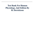 Test Bank For Human Physiology, 2nd Edition By H. Derrickson