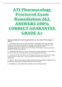 ATI Pharmacology Proctored Exam Remediation ALL ANSWERS 100&percnt; CORRECT GUARANTEE GRADE A&plus;