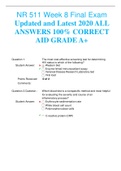 NR 511 Week 8 Final Exam Updated and Latest 2020 ALL ANSWERS 100&percnt; CORRECT AID GRADE A&plus;