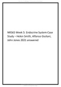 NR565 Week 5 Endocrine System Case Study – Helen Smith, Alfonso Giuliani, John Jones 2021